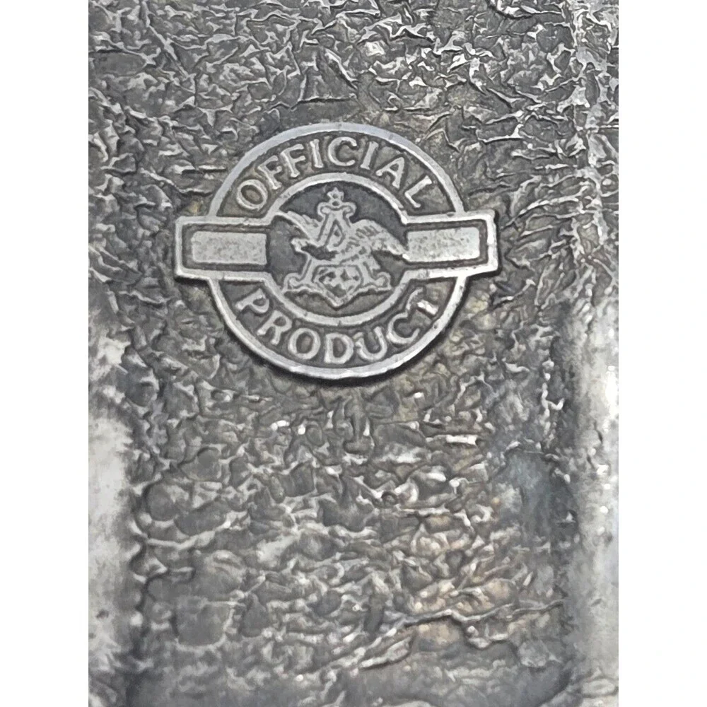 BUDWEISER ANHEUSER-BUSCH VINTAGE METAL BELT BUCKLE BEER CANS PEWTER RED MENS OS